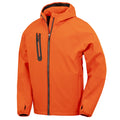 Orange-Navy - Front - Result Genuine Recycled Mens 3 Layer Hooded Soft Shell Jacket