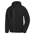Black - Front - Result Genuine Recycled Mens 3 Layer Hooded Soft Shell Jacket