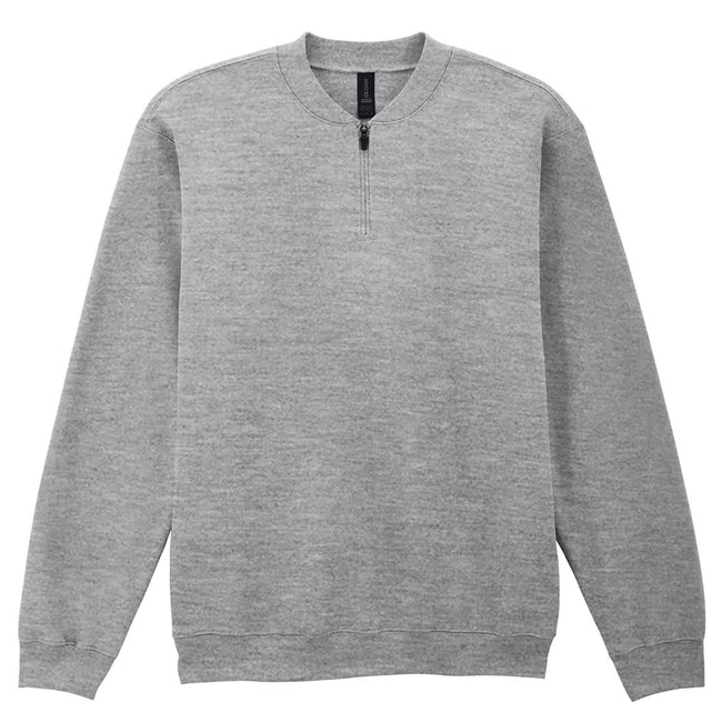 Sport Grey - Front - Gildan Unisex Adult Softstyle Midweight Quarter Zip Sweatshirt