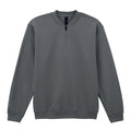 Charcoal - Front - Gildan Unisex Adult Softstyle Midweight Quarter Zip Sweatshirt