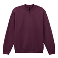 Maroon - Front - Gildan Unisex Adult Softstyle Midweight Quarter Zip Sweatshirt