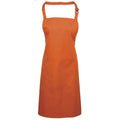 Orange - Front - Premier Ladies-Womens Colours Bip Apron With Pocket - Workwear