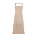 Latte - Front - Premier Ladies-Womens Colours Bip Apron With Pocket - Workwear
