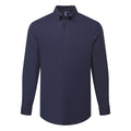 Navy - Front - Premier Mens Supreme Oxford Long-Sleeved Formal Shirt