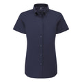 Navy - Front - Premier Womens-Ladies Supreme Oxford Short-Sleeved Formal Shirt