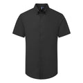 Black - Front - Premier Mens Supreme Oxford Short-Sleeved Formal Shirt