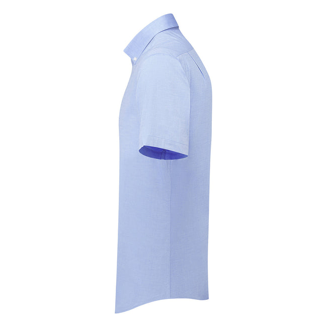 Oxford Blue - Side - Premier Mens Supreme Oxford Short-Sleeved Formal Shirt