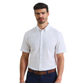 White - Back - Premier Mens Supreme Oxford Short-Sleeved Formal Shirt