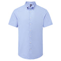 Oxford Blue - Front - Premier Mens Supreme Oxford Short-Sleeved Formal Shirt