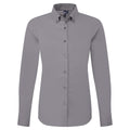 Steel Grey - Front - Premier Womens-Ladies Supreme Oxford Long-Sleeved Shirt