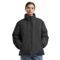 Black - Side - Build Your Brand Womens-Ladies Loose Puffer Jacket