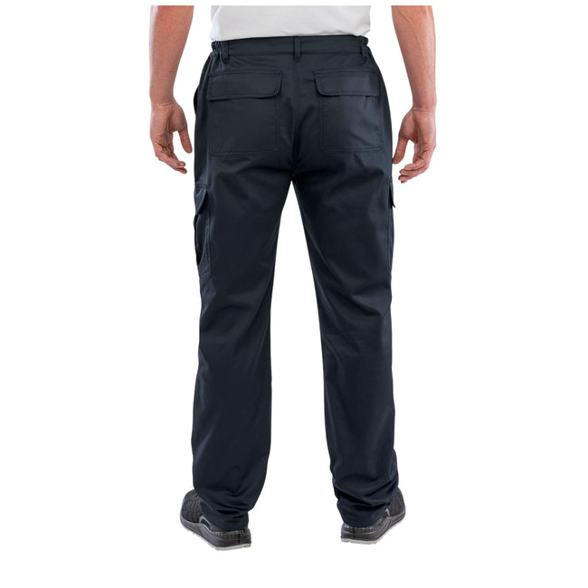 Navy - Back - Result Genuine Recycled Mens Utility Work Trousers