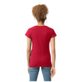 Cherry Red - Back - Gildan Womens-Ladies Soft Style V Neck T-Shirt