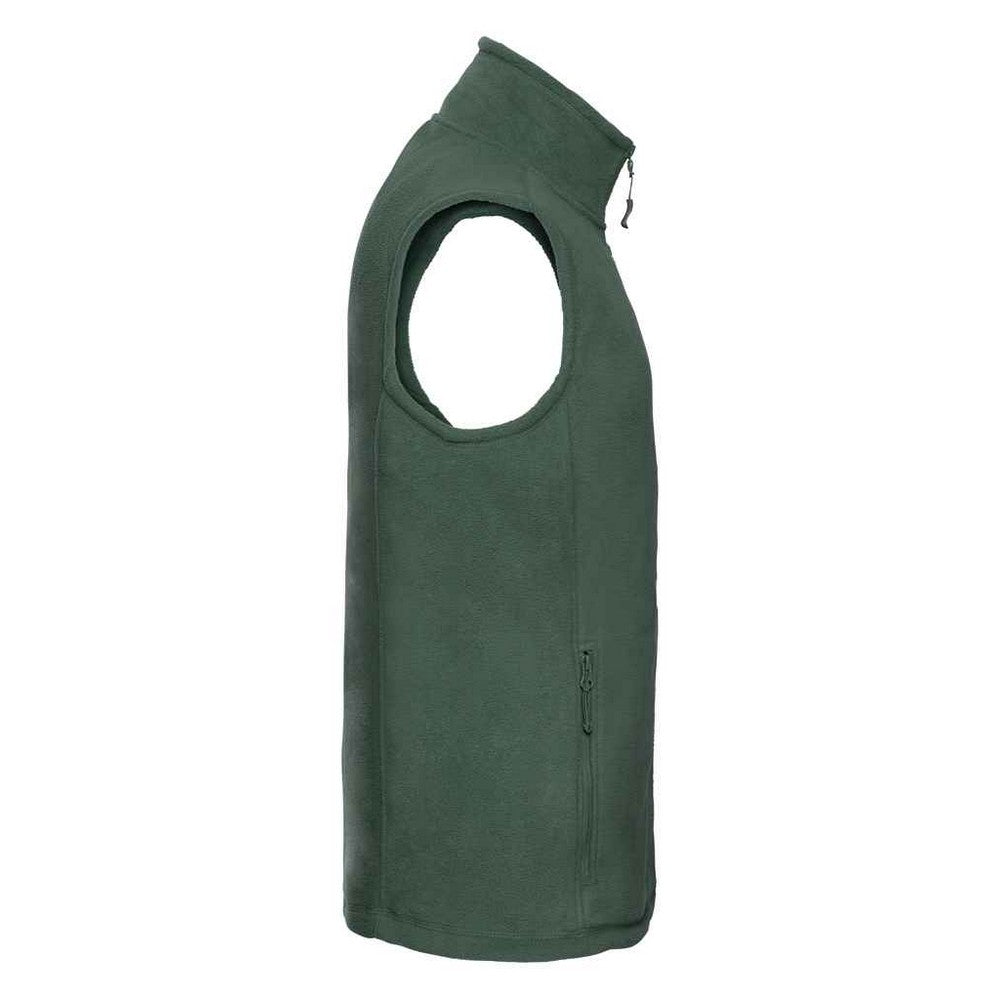 Bottle Green - Side - Russell Mens Fleece Outdoor Gilet