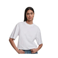 White - Side - New Morning Studios Womens-Ladies Oversized T-Shirt