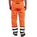 Fluorescent Orange-Black - Back - Result Genuine Recycled Unisex Adult Prism High-Vis Recycled PU Heavy Duty Trousers
