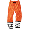 Fluorescent Orange-Black - Front - Result Genuine Recycled Unisex Adult Prism High-Vis Recycled PU Heavy Duty Trousers