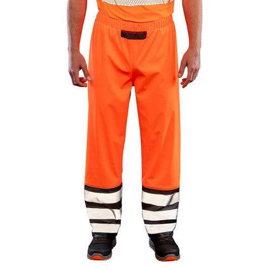 Fluorescent Orange-Black - Front - Result Genuine Recycled Unisex Adult Prism Heavy Duty Hi-Vis Trousers