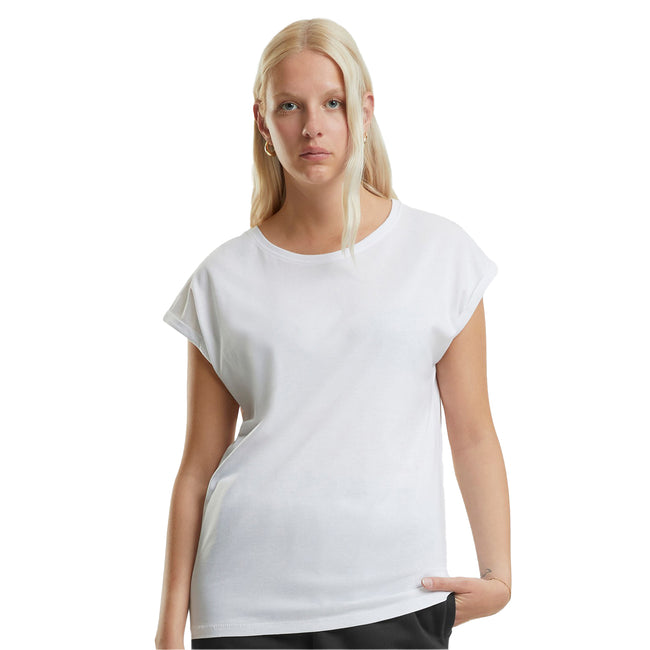 Powder Blue - Side - New Morning Studios Womens-Ladies Extended Shoulder Regular T-Shirt