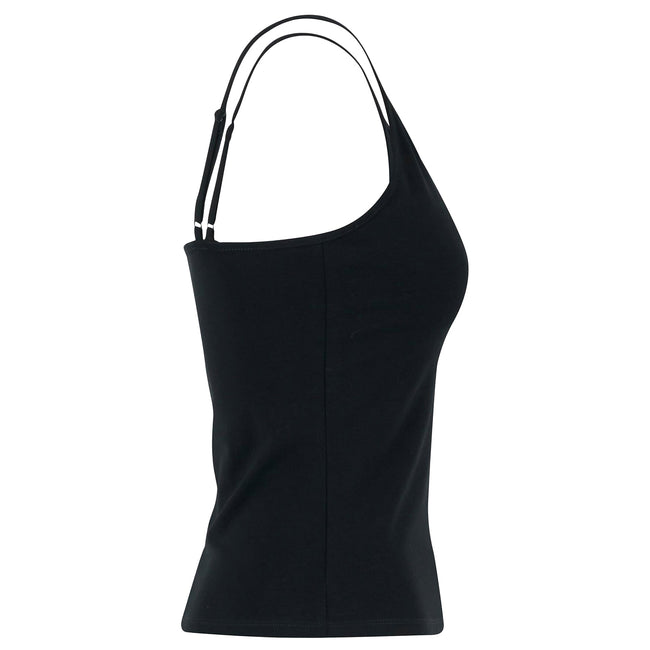 Black - Side - Build Your Brand Womens-Ladies Jersey Stretch Top