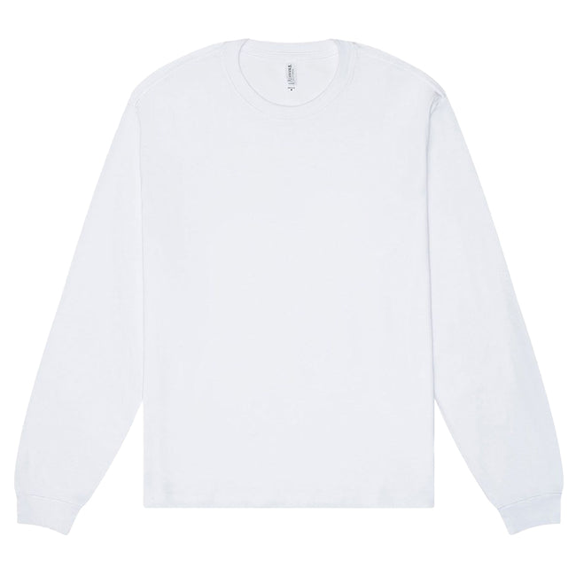 White - Front - Bella + Canvas Unisex Adult Heavyweight Boxy Long-Sleeved T-Shirt