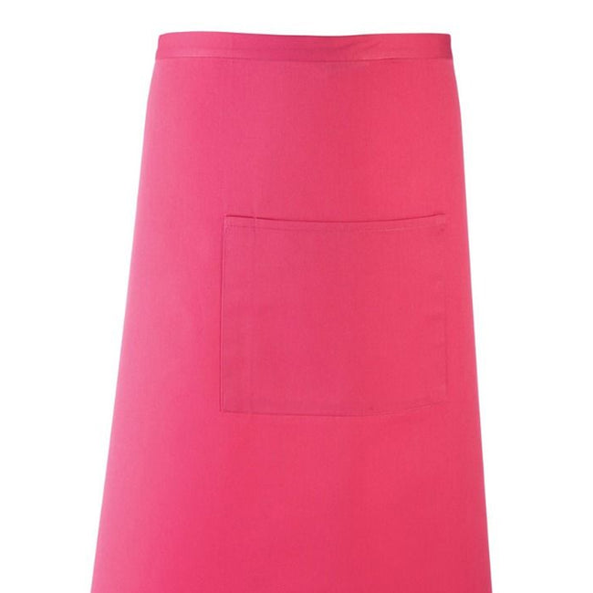 Hot Pink - Back - Premier Unisex Colours Bar Apron - Workwear (Long Continental Style)