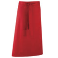 Red - Front - Premier Unisex Colours Bar Apron - Workwear (Long Continental Style)