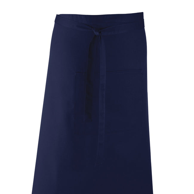 Navy - Back - Premier Unisex Colours Bar Apron - Workwear (Long Continental Style)