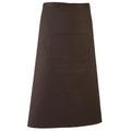 Brown - Front - Premier Unisex Colours Bar Apron - Workwear (Long Continental Style)