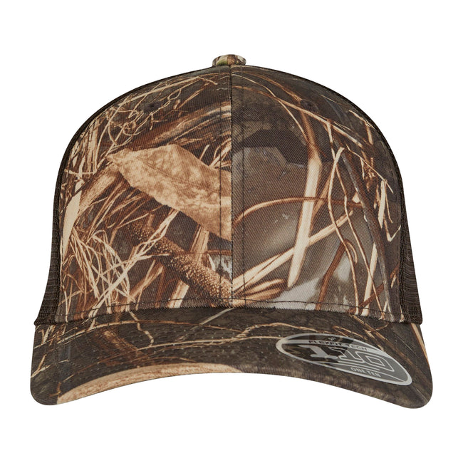 Brown - Front - Flexfit Realtree Camo Mesh Back Trucker Cap