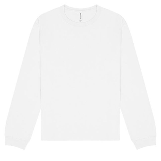 White - Front - Bella + Canvas Unisex Adult Heavyweight Long-Sleeved T-Shirt