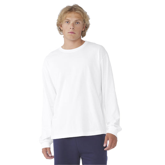 White - Front - Bella + Canvas Unisex Adult Heavyweight Boxy Long-Sleeved T-Shirt