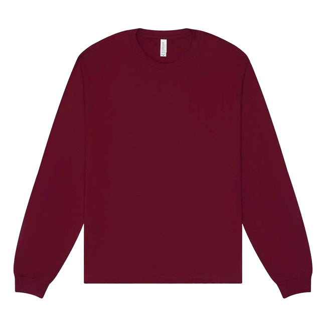 Maroon - Front - Bella + Canvas Unisex Adult Heavyweight Boxy Long-Sleeved T-Shirt
