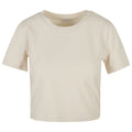 Sand - Front - New Morning Studios Womens-Ladies Crop T-Shirt