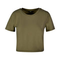 Olive - Front - New Morning Studios Womens-Ladies Crop T-Shirt