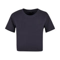 Navy - Front - New Morning Studios Womens-Ladies Crop T-Shirt