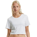 White - Side - New Morning Studios Womens-Ladies Crop T-Shirt