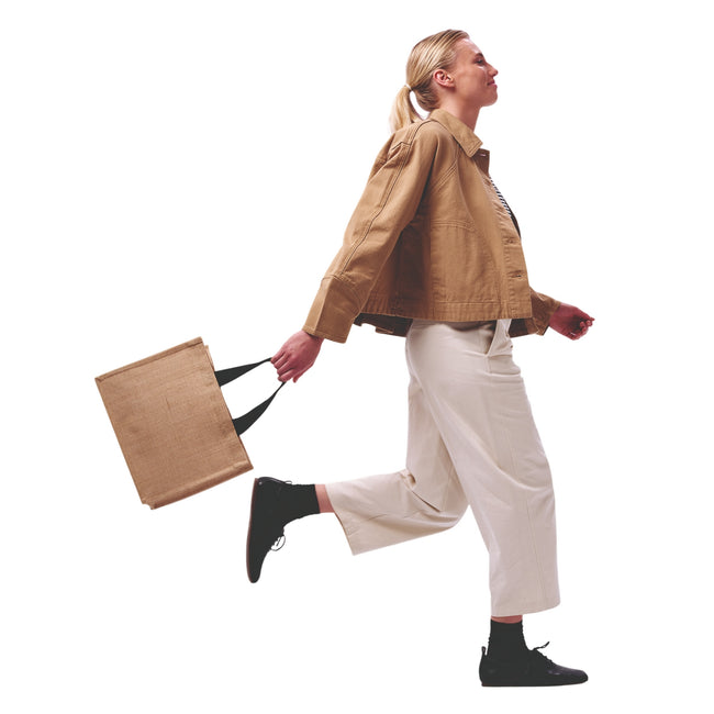 Natural-Black - Back - Nutshell Jute Shopper