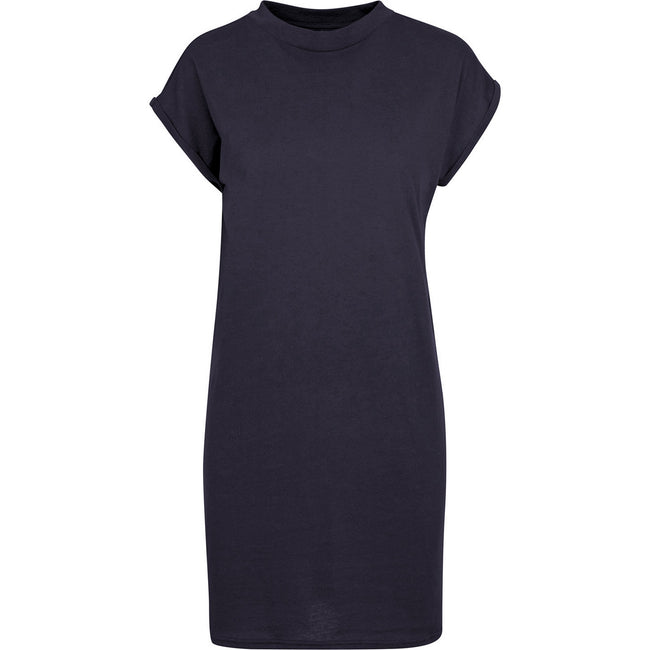 Navy - Front - New Morning Studios Womens-Ladies T-Shirt Dress