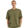 Olive - Side - New Morning Studios Mens Jersey Cotton Oversized T-Shirt