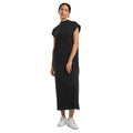 Black - Lifestyle - Build Your Brand Womens-Ladies Extended Shoulder Long Midi Dress