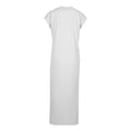 White - Back - Build Your Brand Womens-Ladies Extended Shoulder Long Midi Dress