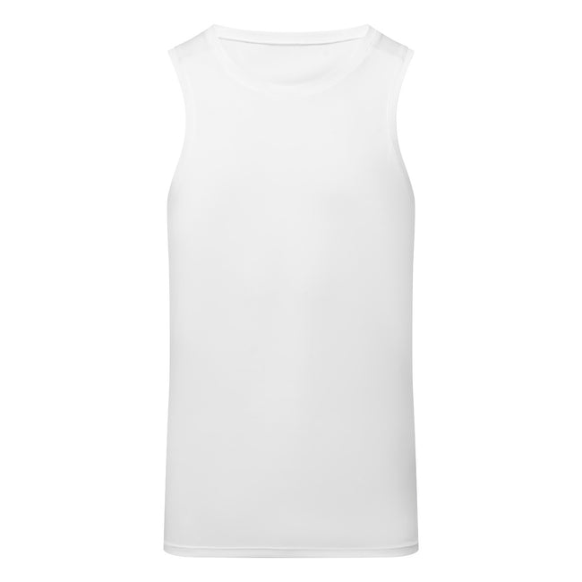 White - Front - TriDri Mens Ion-Charge Performance Vest Top