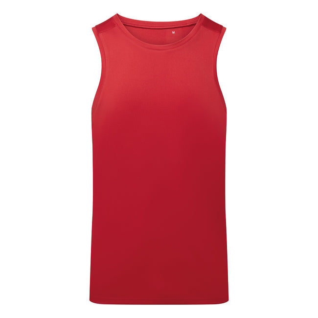 Fire Red - Front - TriDri Mens Ion-Charge Performance Vest Top