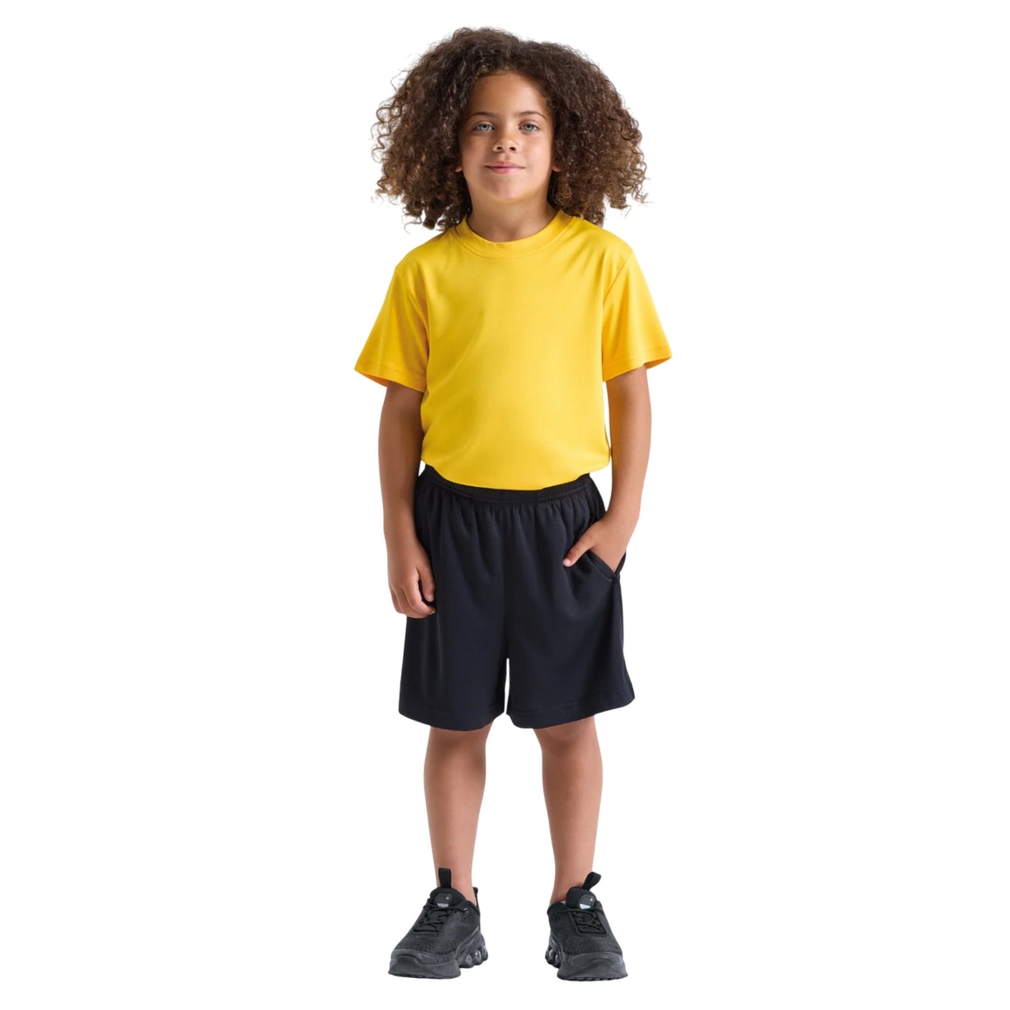 Black - Lifestyle - TriDri Childrens-Kids Ion-Charge Performance Shorts