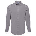 Steel Grey - Front - Premier Mens Supreme Oxford Long-Sleeved Shirt