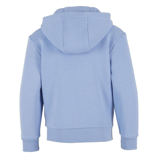 Powder Blue - Back - Build Your Brand Childrens-Kids Fluffy Full Zip Hoodie