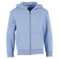 Powder Blue - Front - Build Your Brand Childrens-Kids Fluffy Full Zip Hoodie