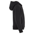 Black - Side - Build Your Brand Childrens-Kids Fluffy Full Zip Hoodie