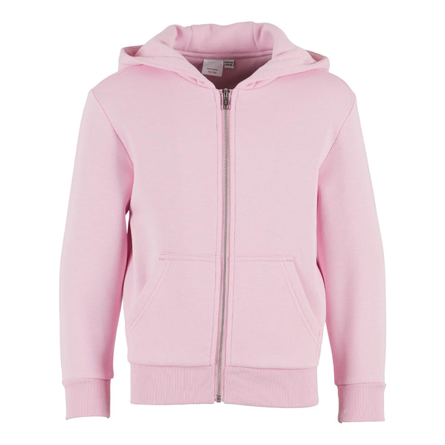 Soft Pink - Front - Build Your Brand Childrens-Kids Fluffy Full Zip Hoodie